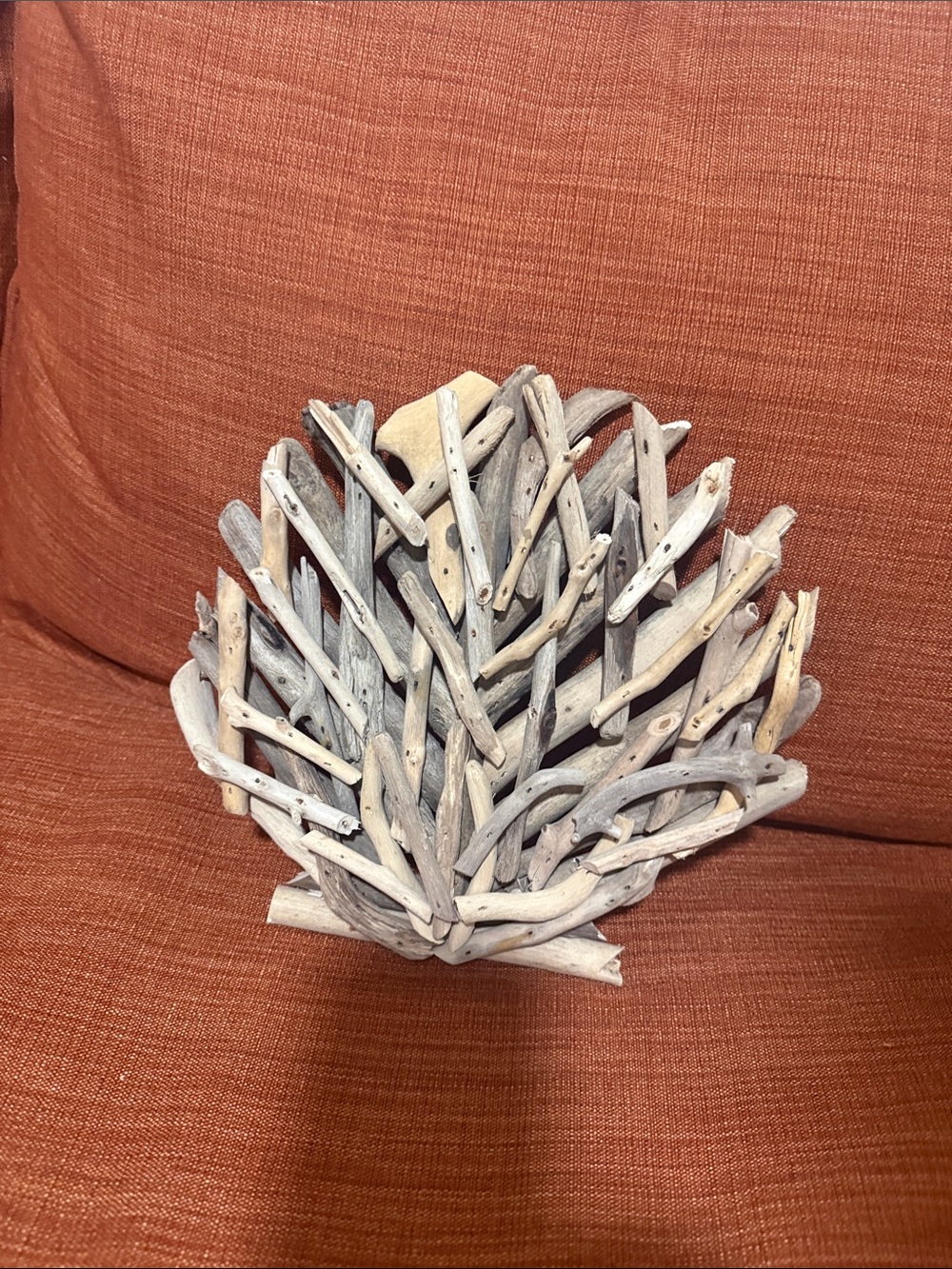 belk Driftwood Bowl Accent in Light Gray and Natural Wood